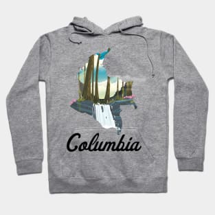 Colombia map travel poster Hoodie
